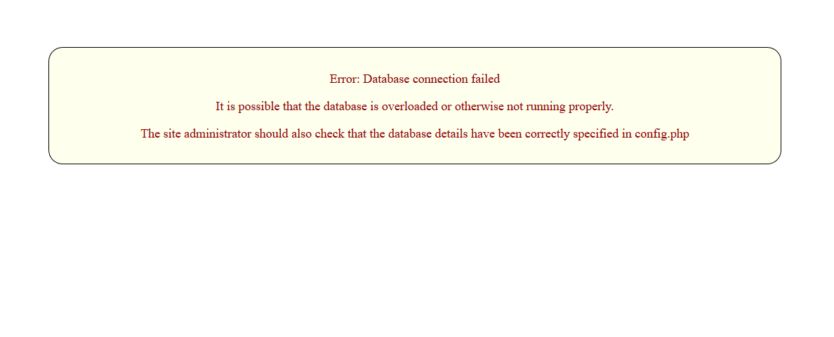 Database Connection Failed Moodlebox Support Database Connection Failed Moodlebox Support
